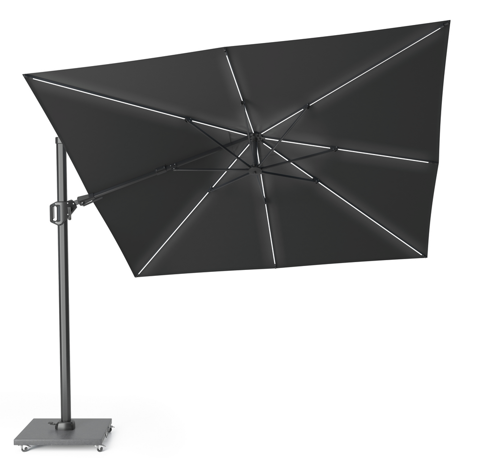 Platinum Sun & Shade zweefparasol Challenger T² Premium Glow 300x300 Faded black.