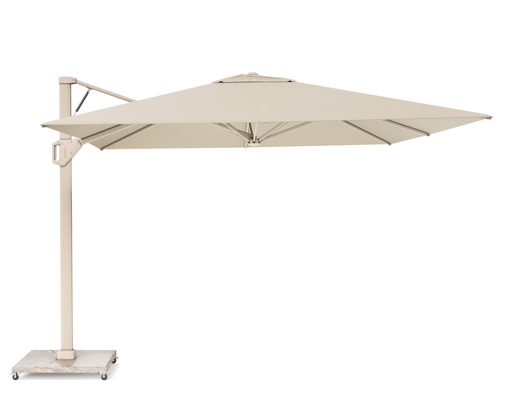 Platinum Sun & Shade zweefparasol Beaufort premium 320x320 Sandstone Champagne.