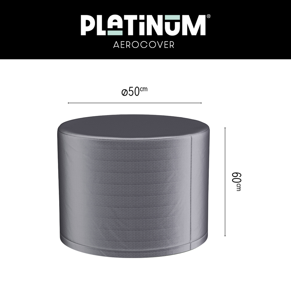Platinum AeroCover lounge-, koffie-, vuurtafelhoes. Ademende hoes voor lounge-, koffie- en vuurtafels Ø50xH60cm.