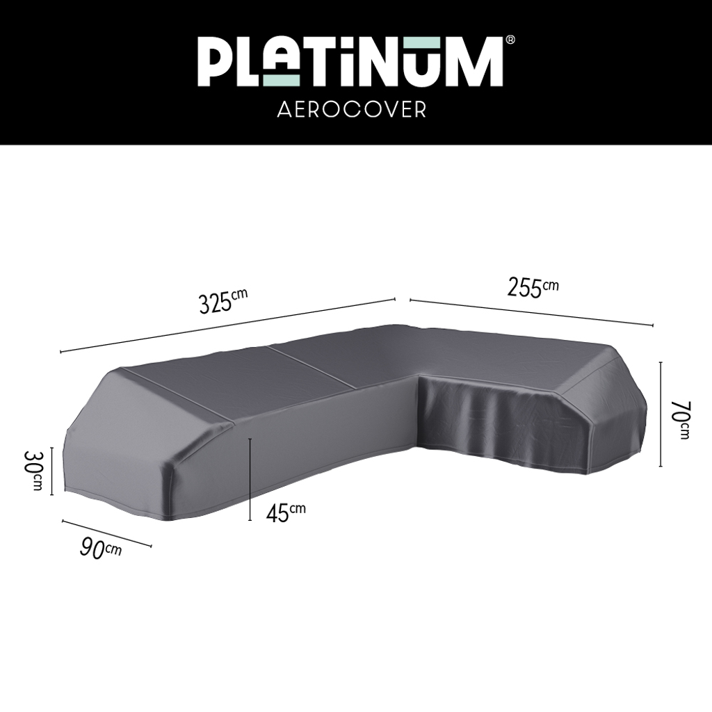 Platinum AeroCover Loungeset platformhoes rechts 325x255x90xH30/45/70