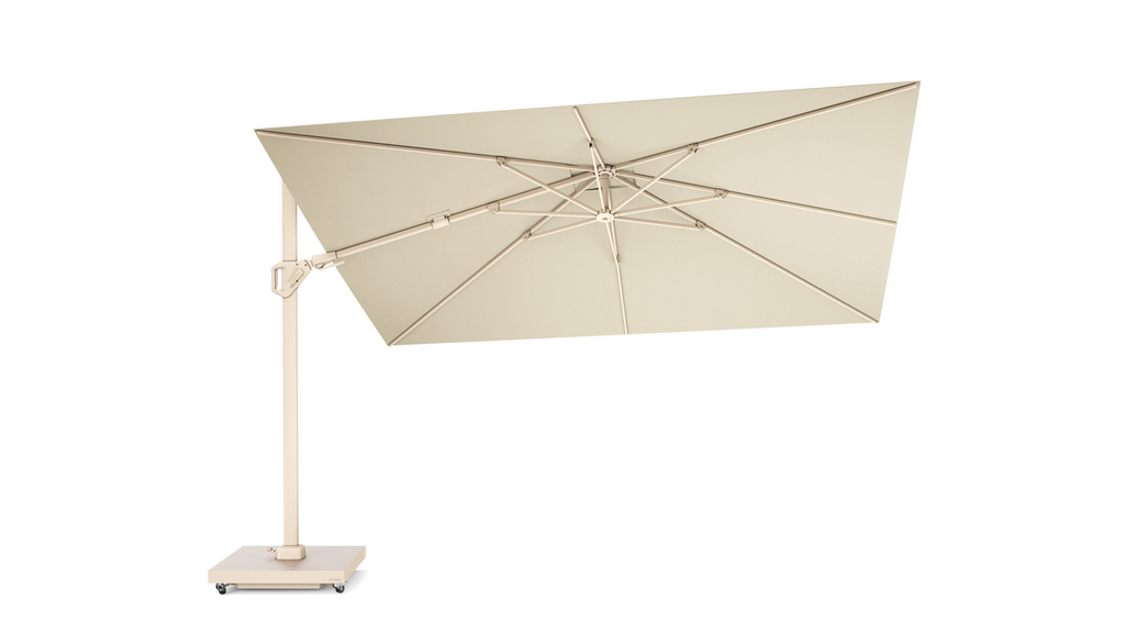 Platinum Sun & Shade zweefparasol Challenger T² premium Sandstone 260x350 Champagne.