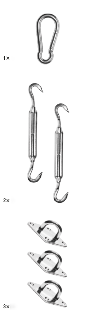 Platinum Sun & Shade kit de fixation pour voile d'ombrage triangle.