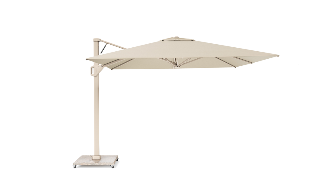 Platinum Sun & Shade windstabiler Ampelsonnenschirm Beaufort Premium 320x320 Sandstone Champagne.