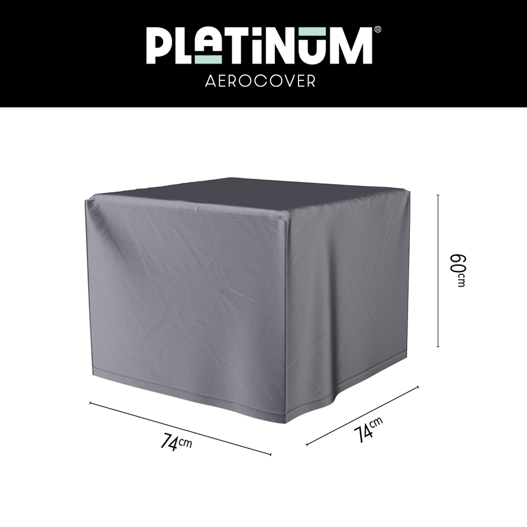 Platinum AeroCover lounge-, koffie-, vuurtafelhoes. Ademende hoes voor lounge-, koffie- en vuurtafels 74x74xH60cm.