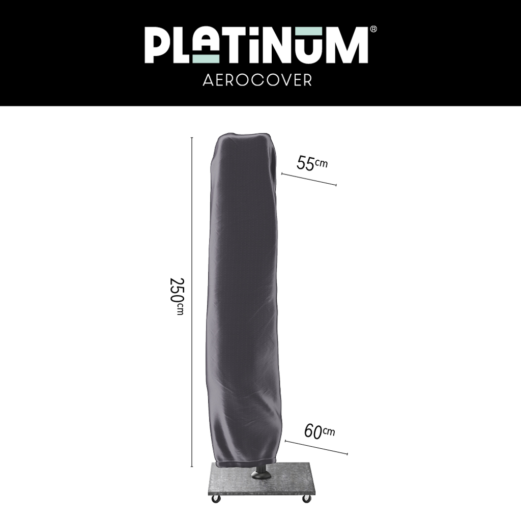 Platinum AeroCover free-arm parasol cover H250x55/60