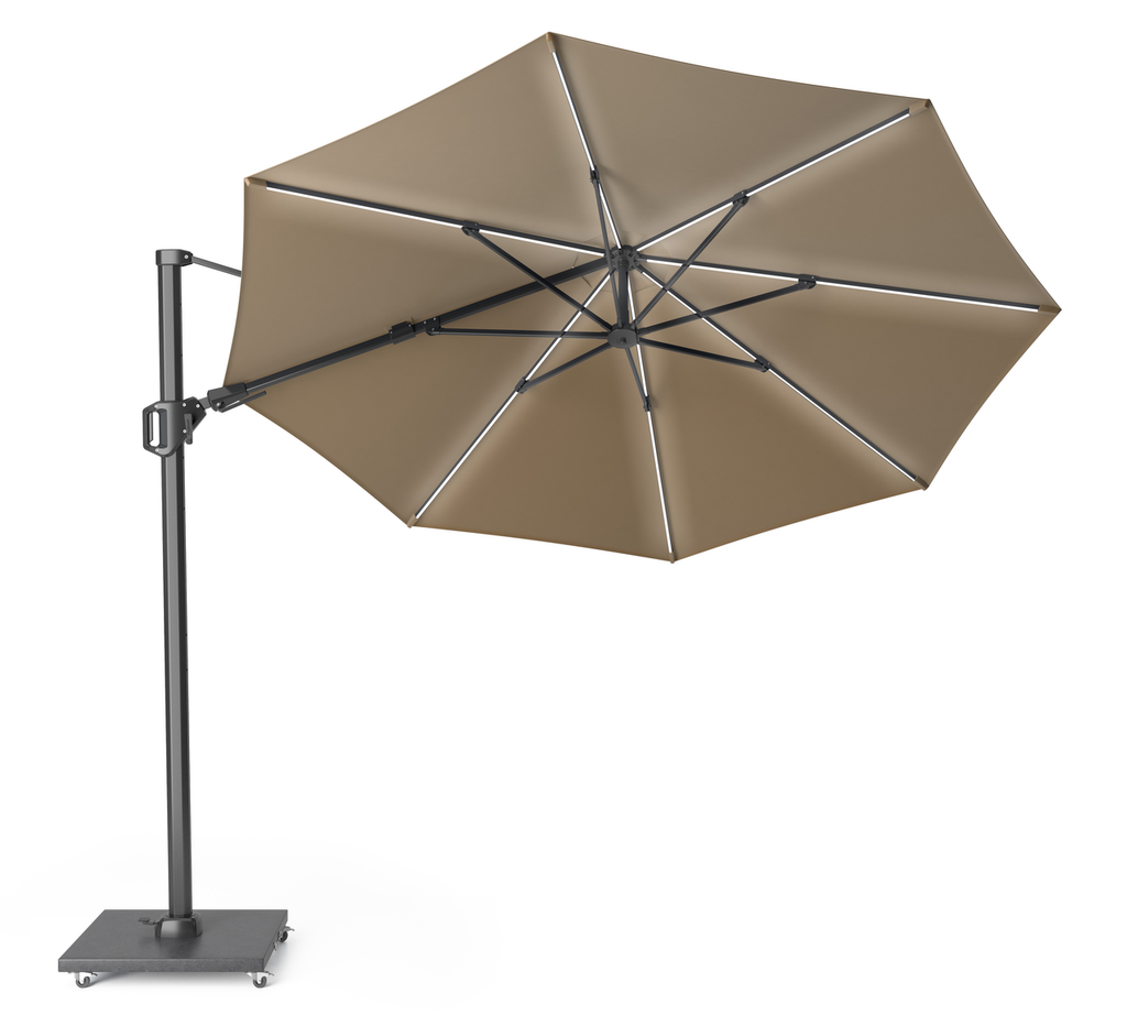 Platinum Sun & Shade free-arm parasol Challenger T² Glow Ø3,5 Taupe