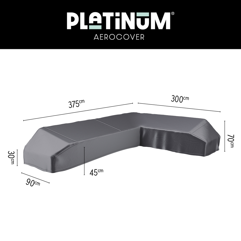 Platinum AeroCover Loungeset platformhoes rechts 375x300x90xH30/45/70