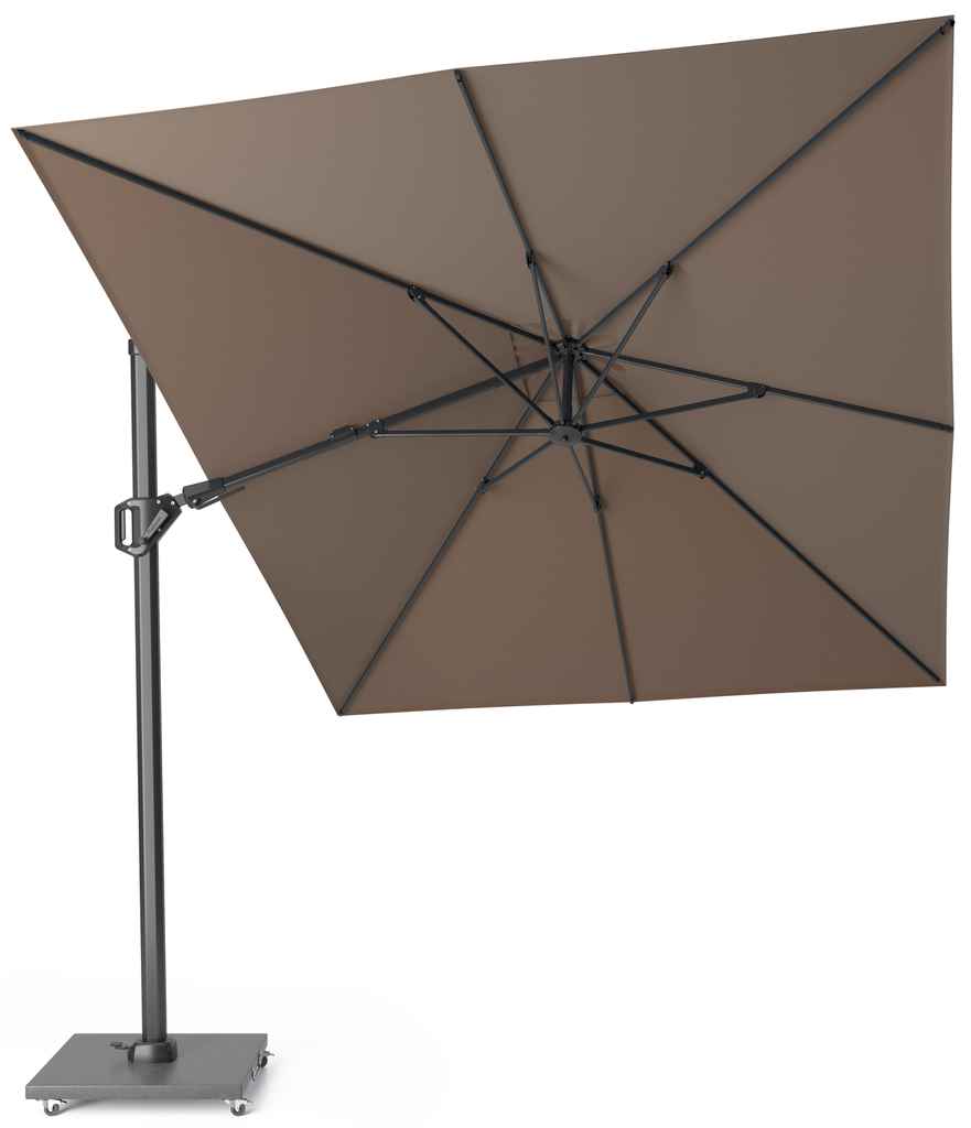 Platinum Sun & Shade parasol déporté Challenger T² premium 350x260 Havana.