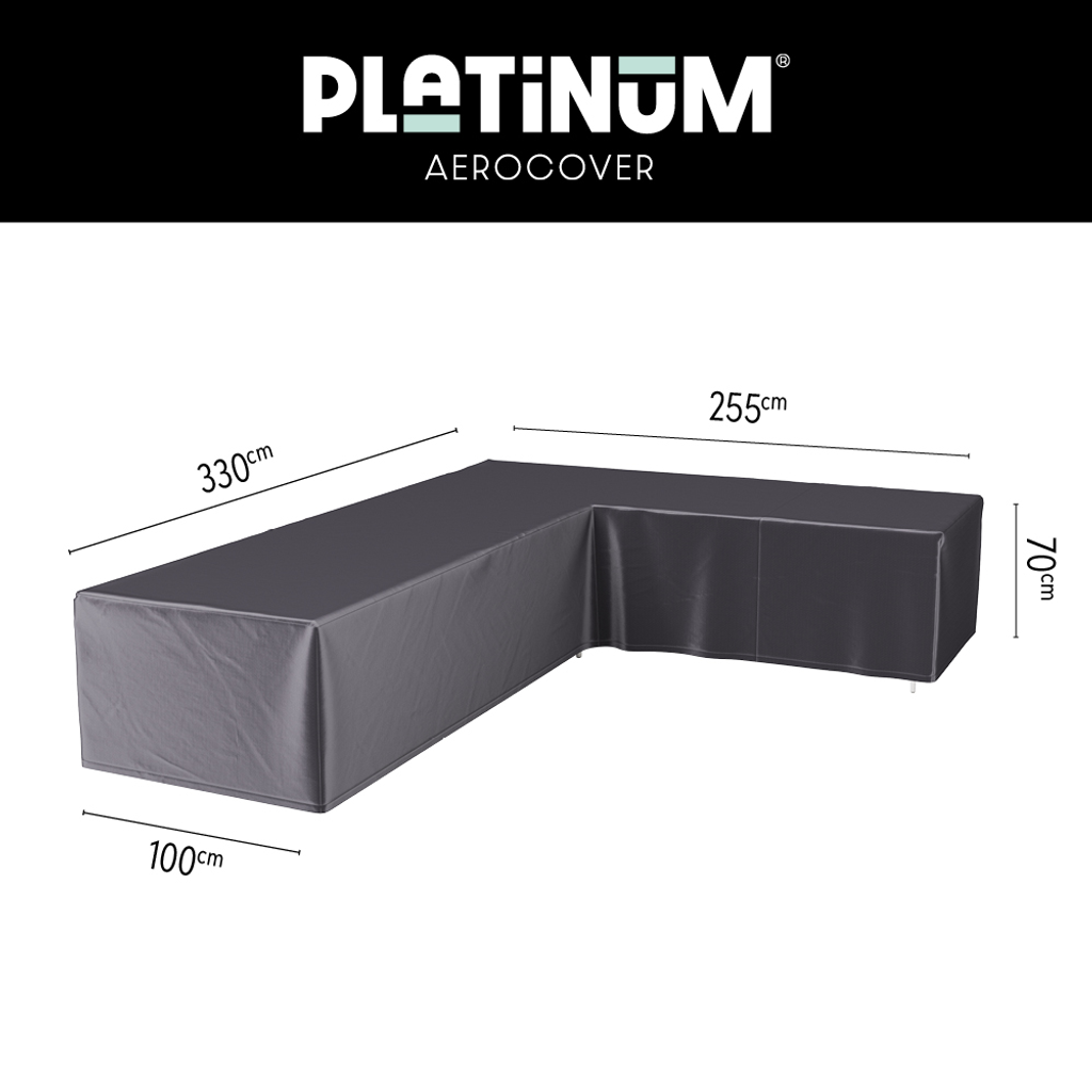 Platinum Aerocover salon de jardin d'angle droite 330x255x100xH71