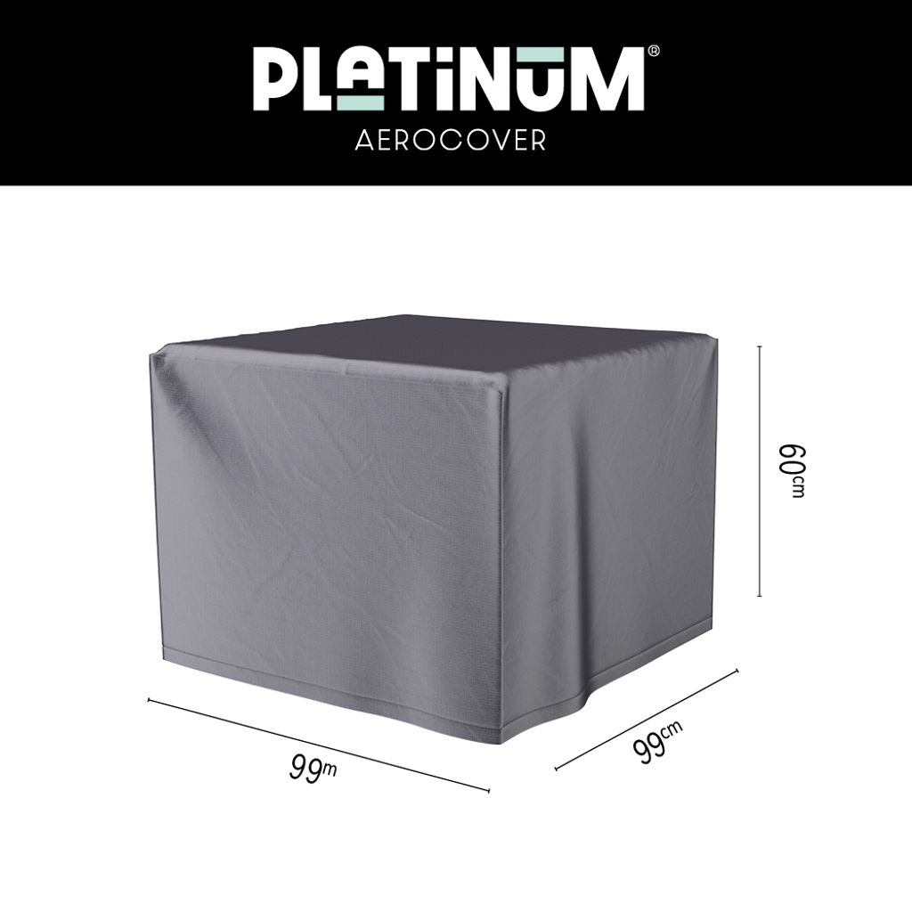 Platinum AeroCover lounge-, koffie-, vuurtafelhoes. Ademende hoes voor lounge-, koffie- en vuurtafels 99x99xH60cm.