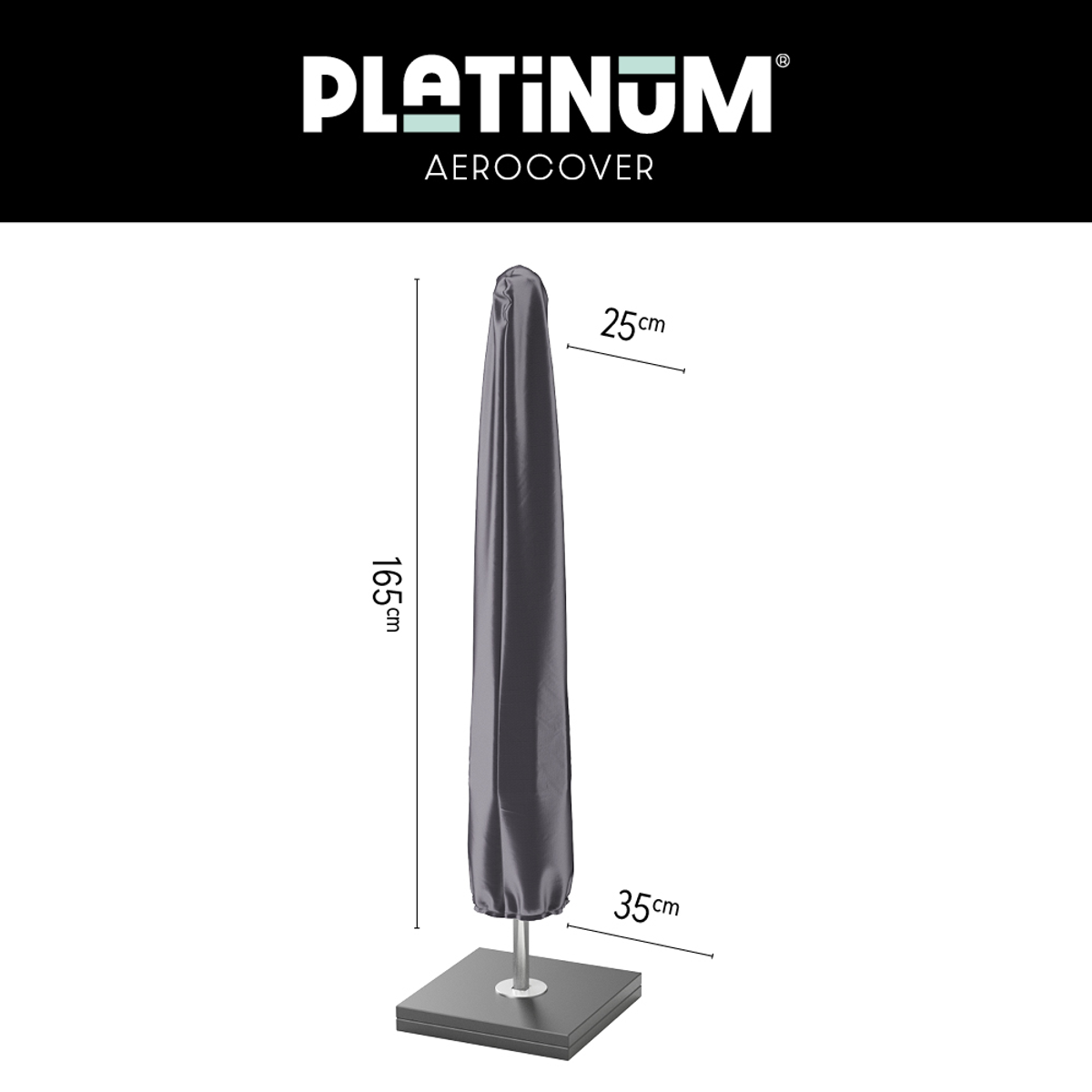 Center pole parasol cover H165x25/35 single