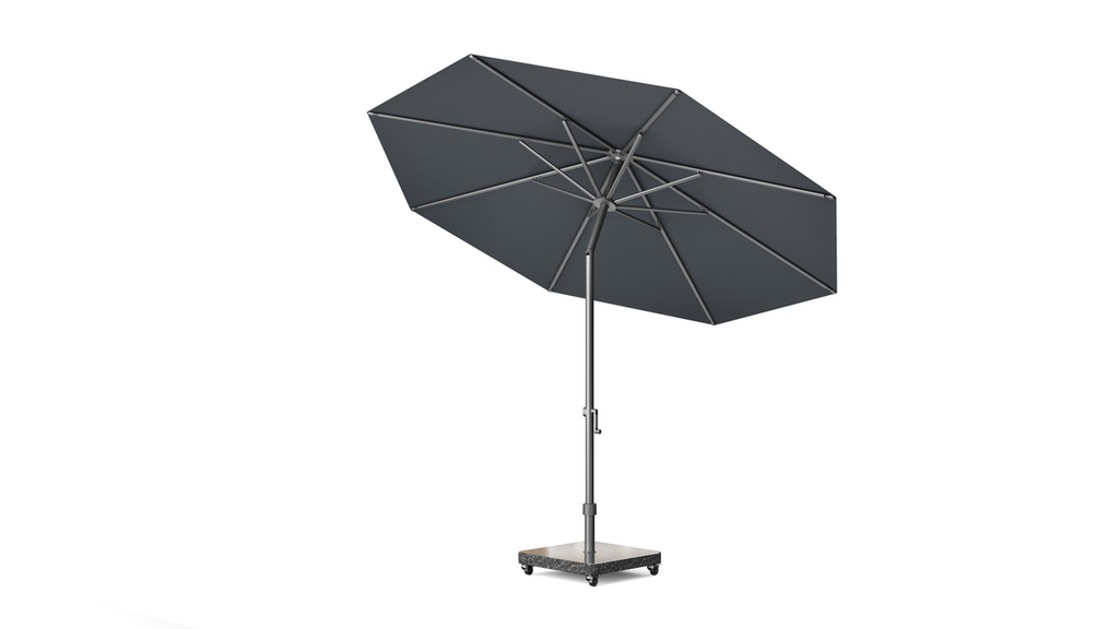 Platinum Sun & Shade middenstokparasol Nesso premium Ø300 met Anthracite frame en Faded black doek