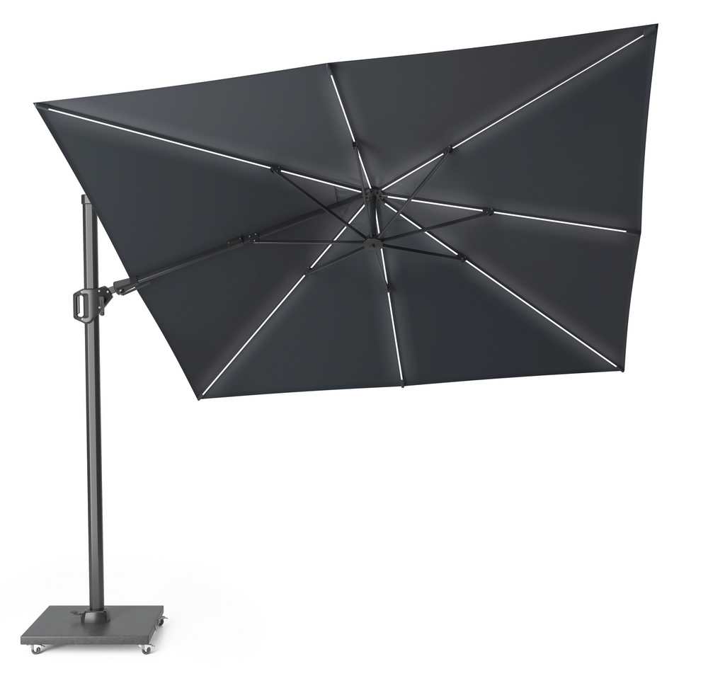Platinum Sun & Shade zweefparasol Challenger T² Glow 300x300 antraciet.