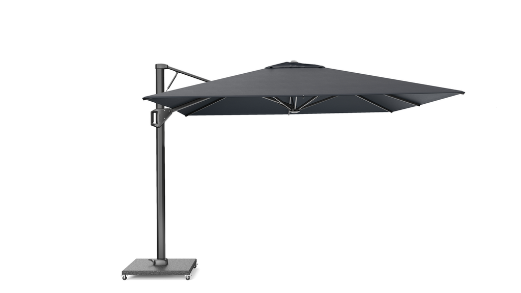 Platinum Sun & Shade wind stable free-arm parasol Beaufort premium 320x320 Faded Black.