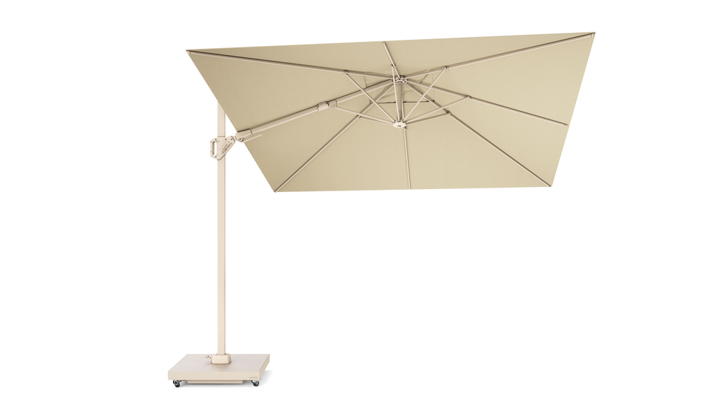 Platinum Sun & Shade zweefparasol Challenger T² Sandstone frame, 300x300 Champagne.