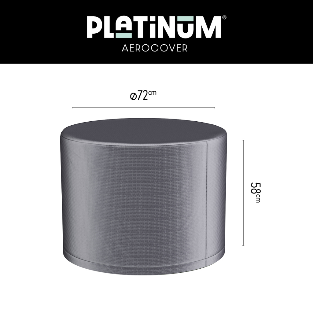 Platinum AeroCover lounge-, koffie-, vuurtafelhoes. Ademende hoes voor lounge-, koffie- en vuurtafels Ø72xH58cm.