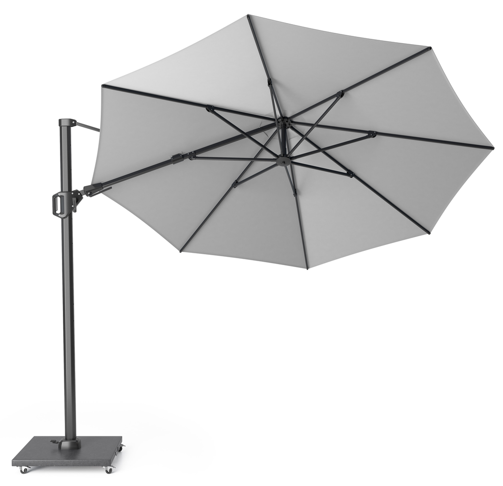 Platinum Sun & Shade zweefparasol Challenger T² ø350 lichtgrijs.