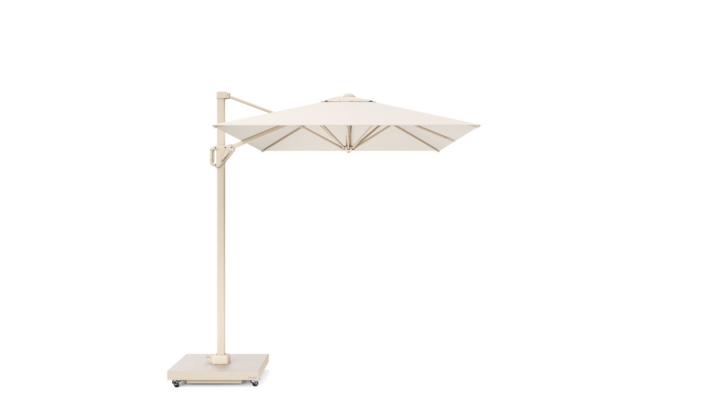 Platinum Sun & Shade zweefparasol Voyager T¹ Sandstone 250x250 Ivory.