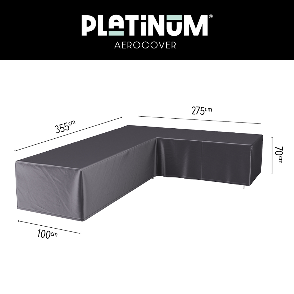 Platinum AeroCover Lounge-Sethülle für Ecksets rechts 355x275x100xH70