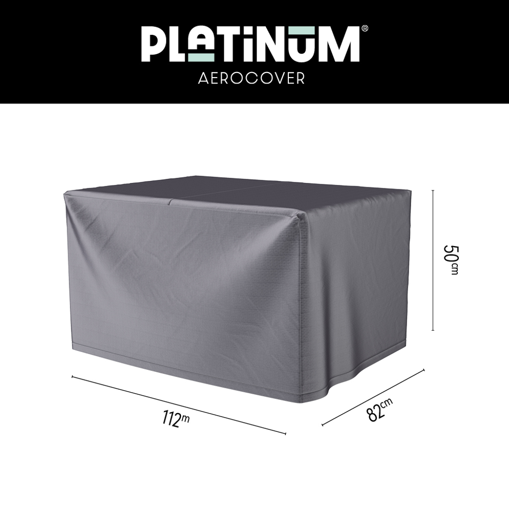 Platinum Aerocover housse de table de salon, de café, de feu. Housse respirante de table de salon, de café, de feu 112x82xH50cm