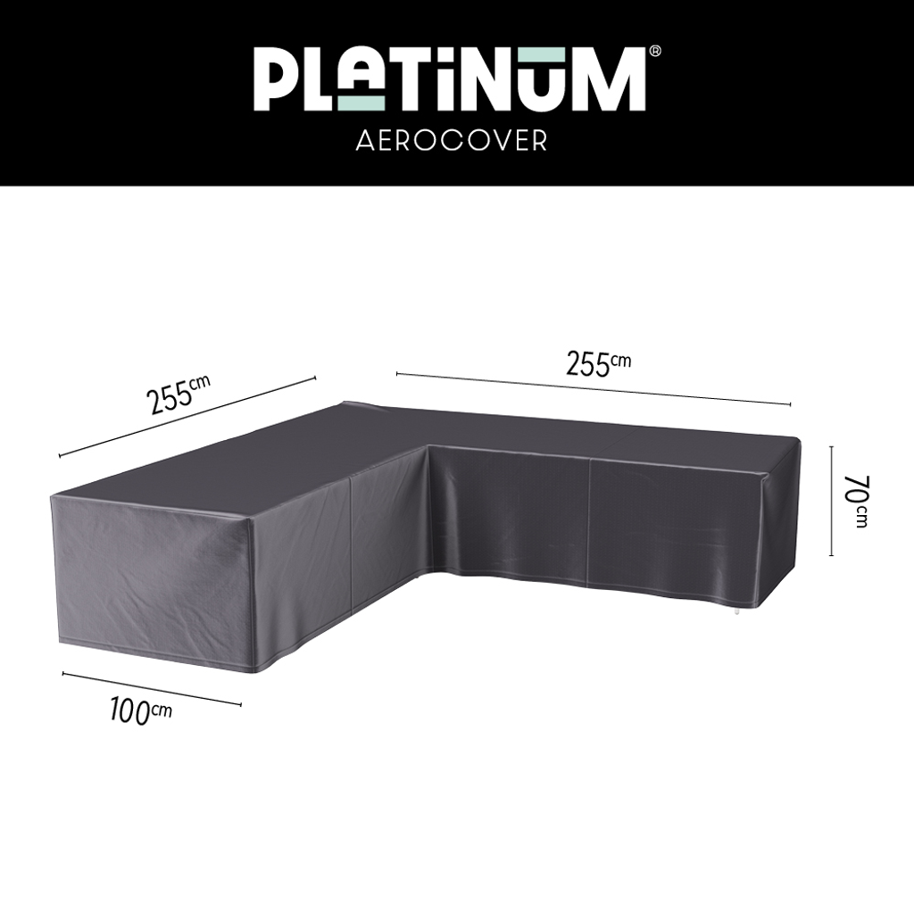 Platinum AeroCover lounge set cover L-shape 255x255