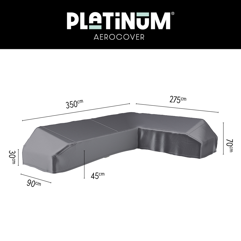 Platinum AeroCover Loungeset platformhoes rechts 350x275x90xH30/45/70