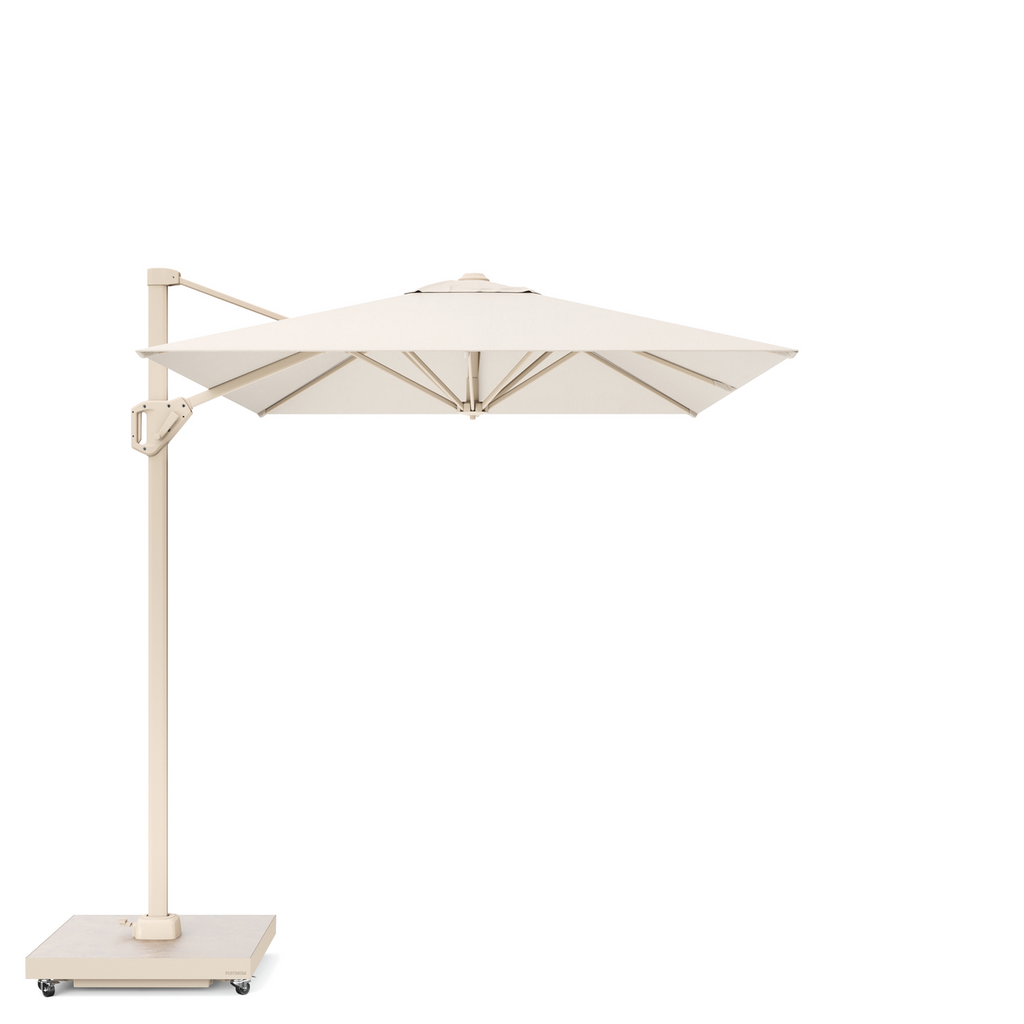 Platinum Sun & Shade parasol déporté Voyager T¹ Sandstone 250x250 Ivory.