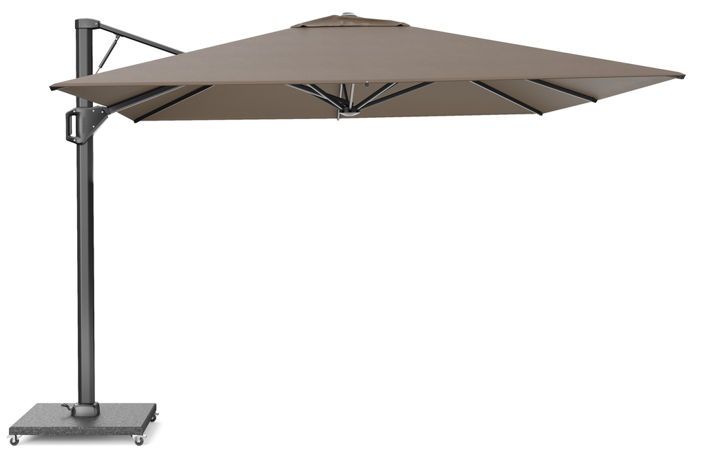 Platinum Sun & Shade wind stable free-arm parasol Beaufort premium 320x320 Havana.