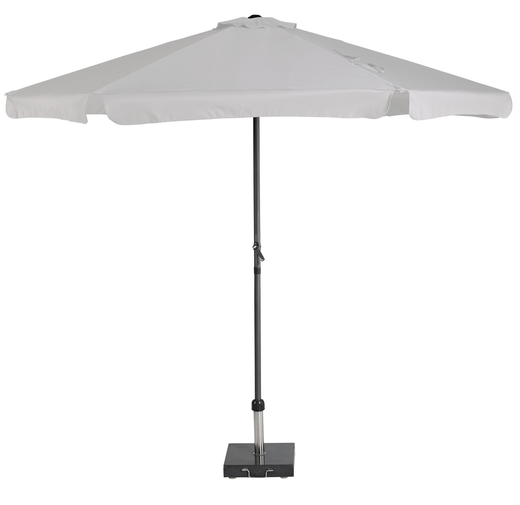 Platinum Sun & Shade parasol Antigua ø300 volant lichtgrijs.