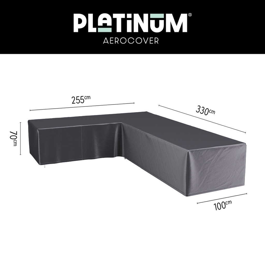 Platinum AeroCover Lounge-Sethülle für Ecksets links 330x255x100xH70