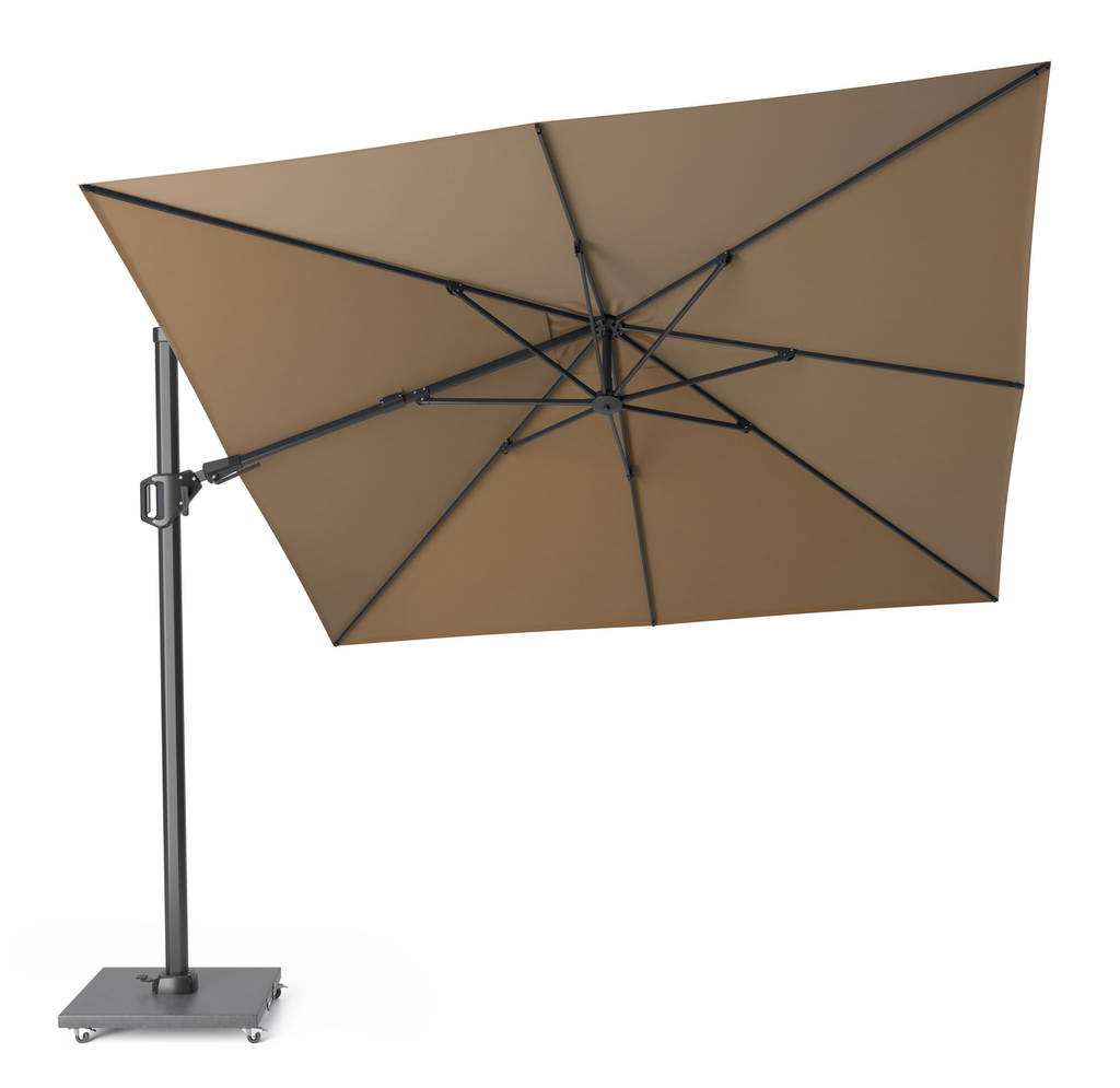 Platinum Sun & Shade parasol déporté Challenger T² 300x300 Taupe.