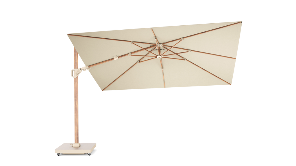 Platinum Sun & Shade Ampelsonnenschirm Challenger  T² premium Teak look 260x350 Champagne