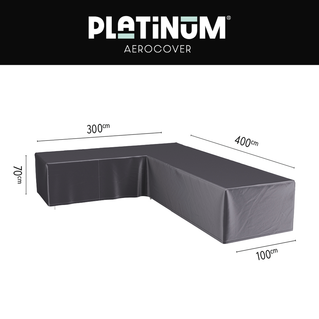 Platinum AeroCover Loungesethoes hoekset links 400x300x100xH70