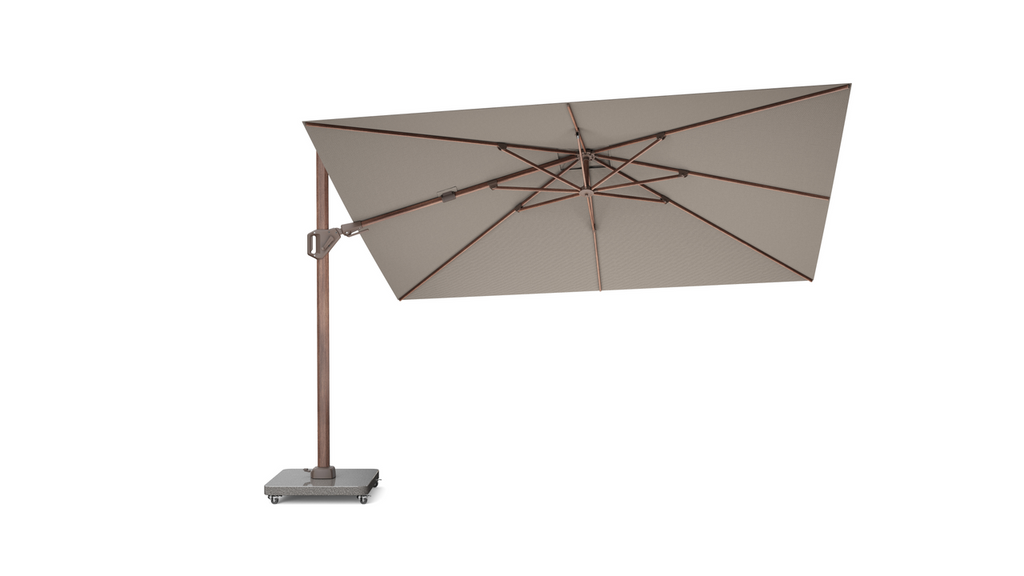 Platinum Sun & Shade zweefparasol Challenger T² premium 260x350 met Mocha frame en Havana doek