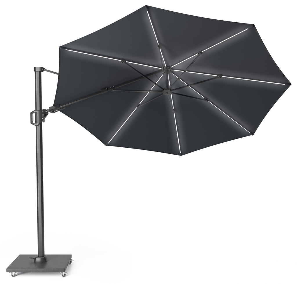 Platinum Sun & Shade zweefparasol Challenger T² Glow ø350 antraciet.