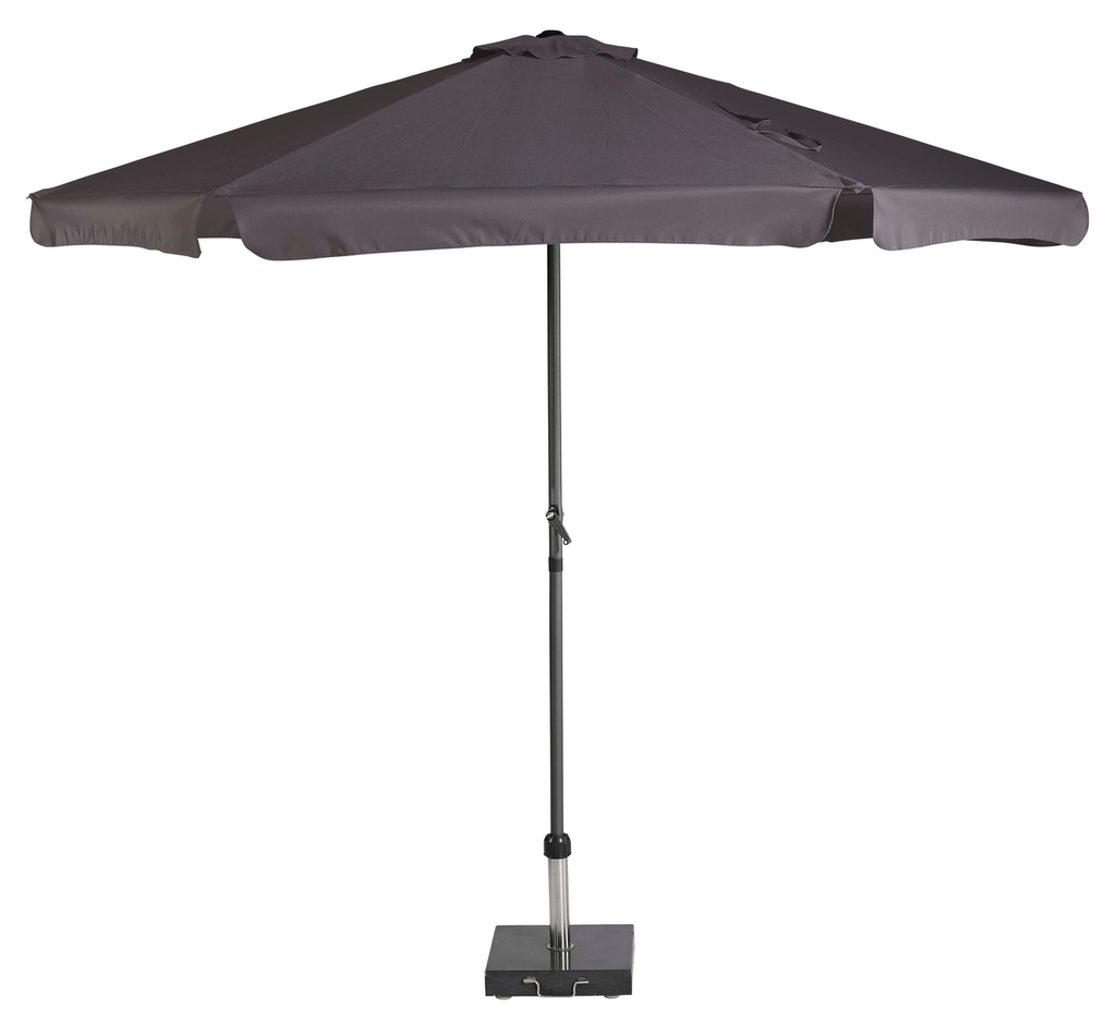 Platinum Sun & Shade parasol Antigua Ø300 avec lambrequin Anthracite.